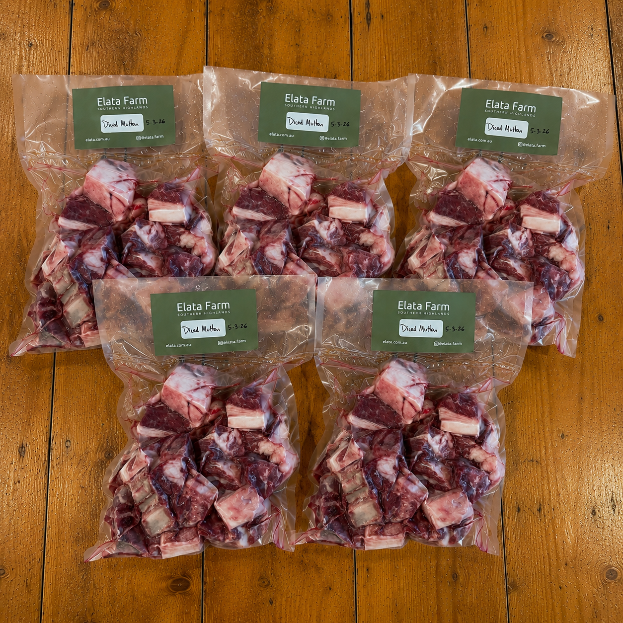 Mutton - Diced bone in - 5kg